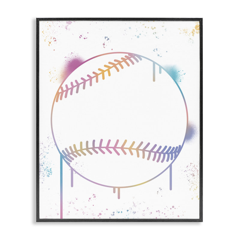 Estampe numérique de baseball Graffiti, design par Marcus Prime, H 20 po x l 16 po, Giclée encadrée noir minuit