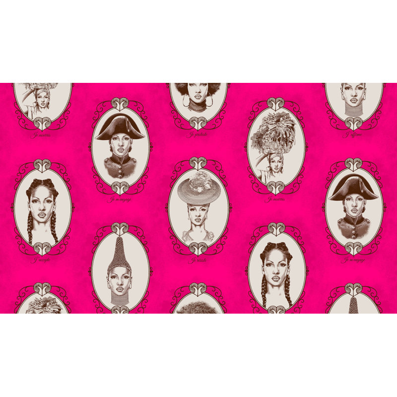 Papier peint haïti femmes proteste, Fuchsia