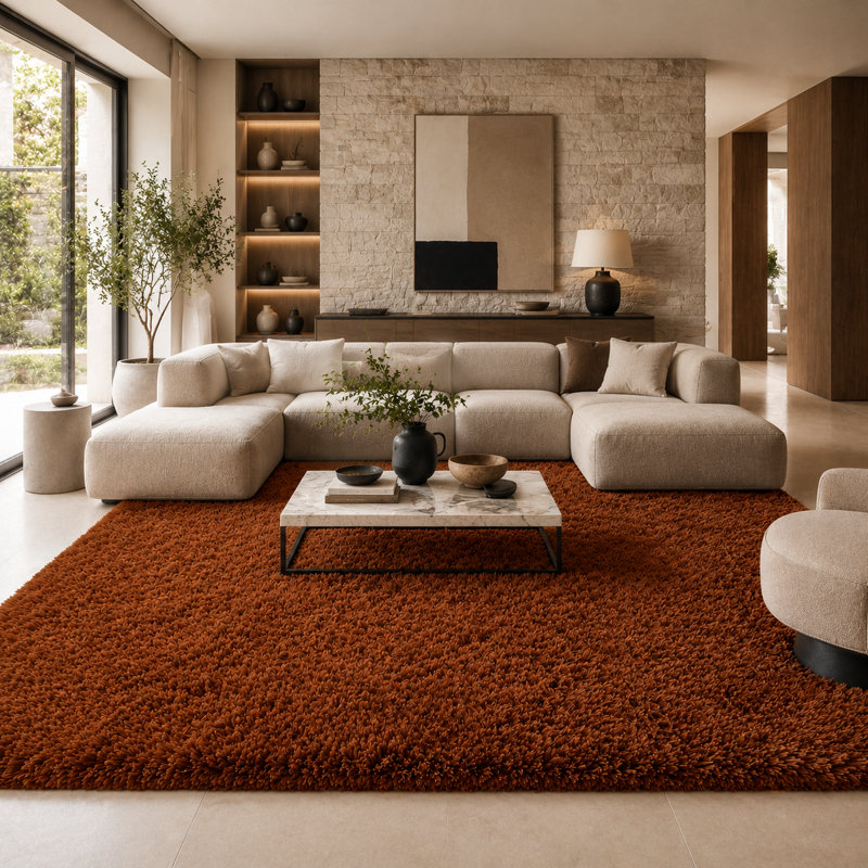 5x7 Ft Coffee Large Shag Rugs for Bedroom Living Room Decor, Tie Dyed Soft Fluffy Furry Area Rug for Indoor Floor, Aesthetic Carpet for Home Decor