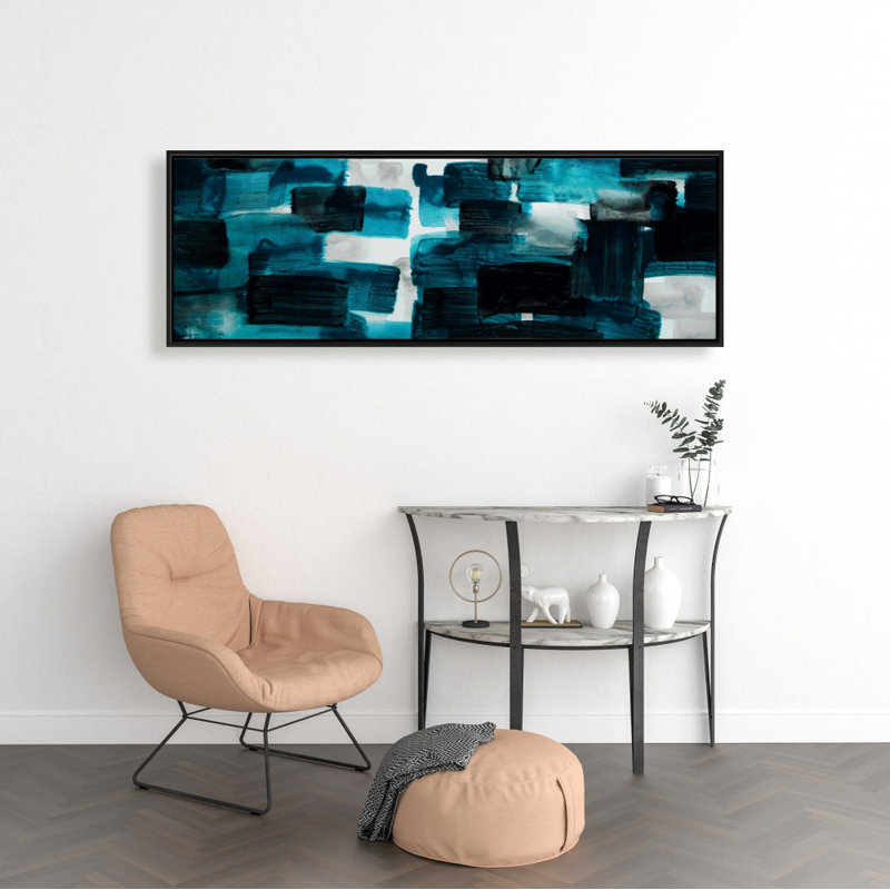 " Turquoise And Gray Squares "
