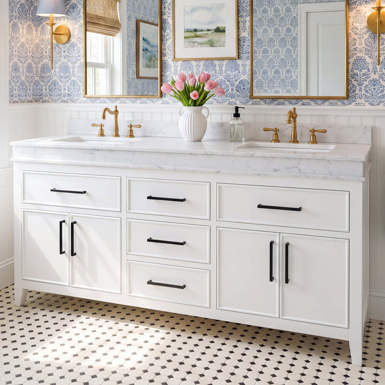 Bayla 60'' Double Bathroom Vanity, White