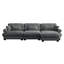 Canapé modulaire en velours avec repose-pieds mobile Lingeswaran-112307107