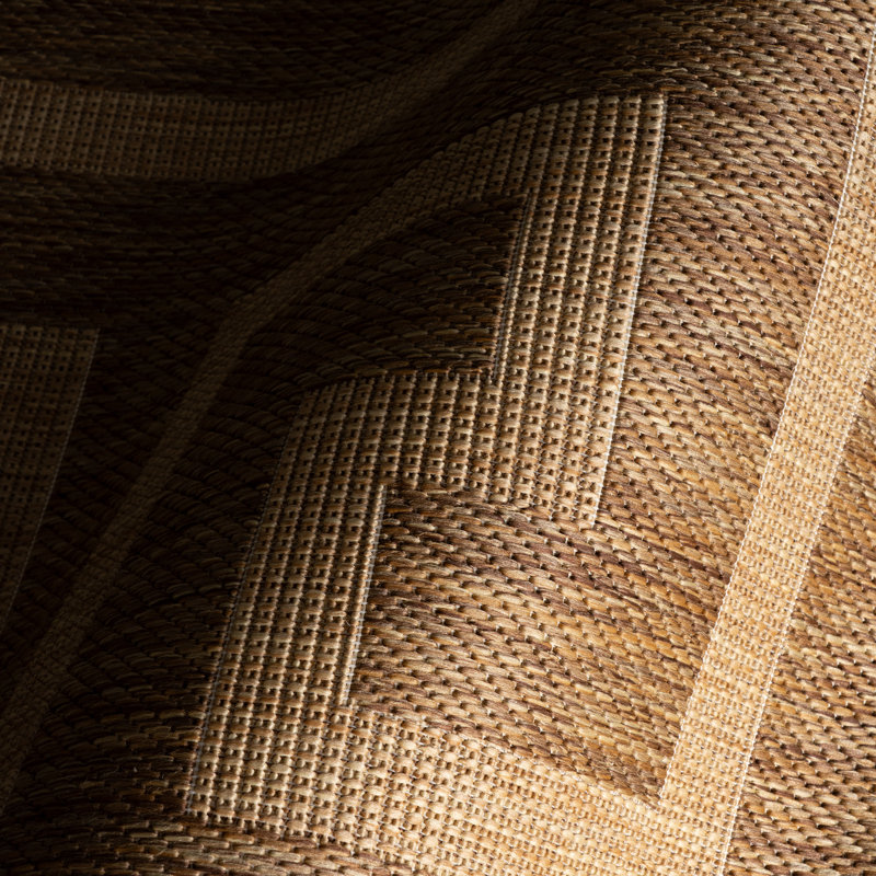  Zirelle Indoor/Outdoor Contemporary Area Rug, Brown, Rectangle 9'6" x 12'