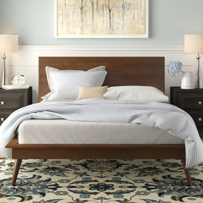 Modern Sleek Design Platform Bed Durable, Full
