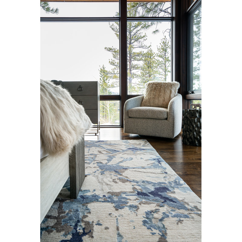 Shibori Abstract Area Rug, Runner 3' x 15'