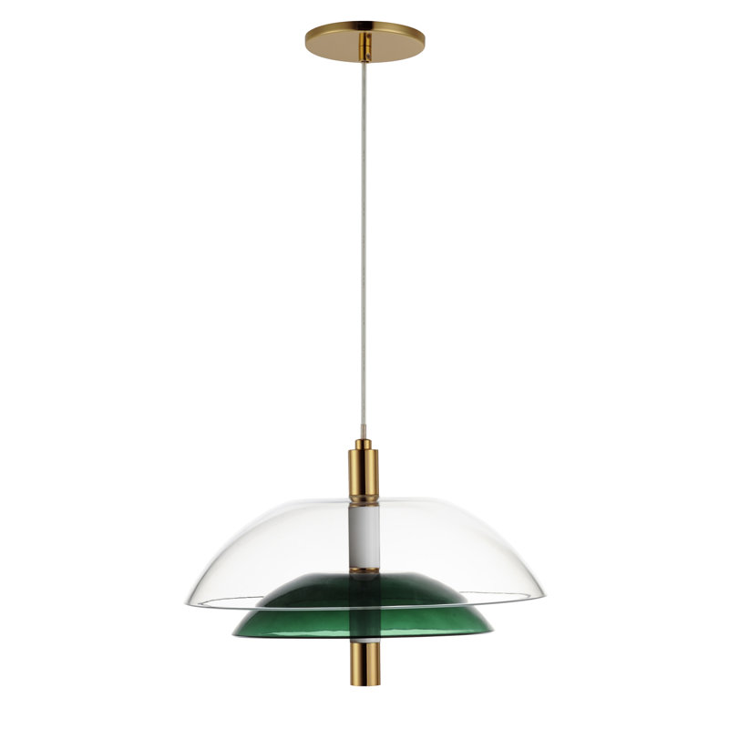 Arya 2 - Light LED Pendant, Emerald Green/Clear, French Gold