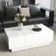 Table basse moderne avec plateau extensible et espace de rangement caché, table blanche élégante, 2 rangements et tiroirs, pour une vie fonctionnelle à la maison
