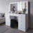 Boahaus Nora Makeup Vanity Set With Lights, Glass Top, USB-C Charger, 7 Drawers & Stool