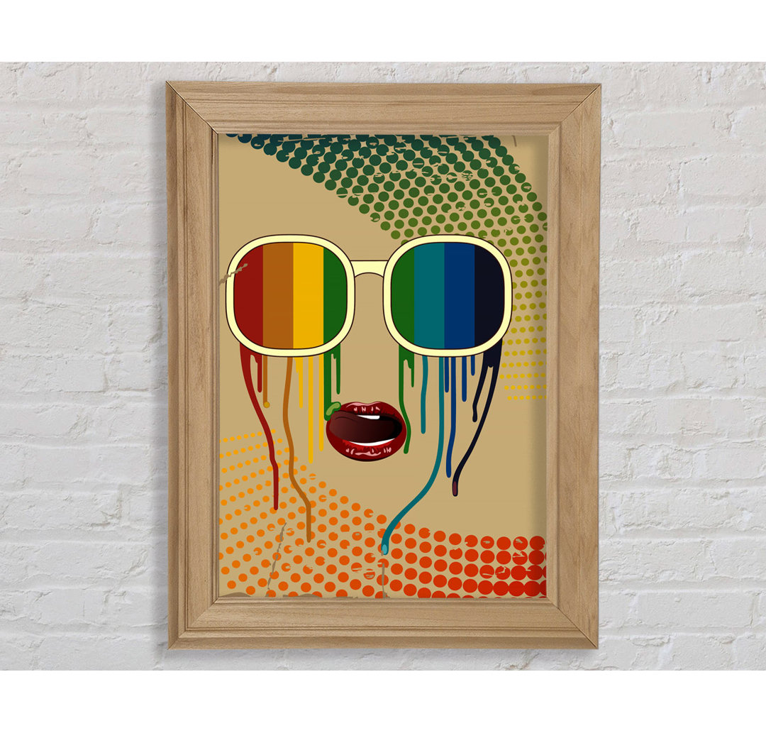 Funky Rainbow Sunglasses - Einzelne Bilderrahmen Kunstdrucke