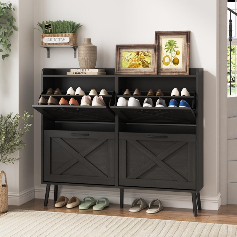 Rangement à chaussures 24 paires, Noir
