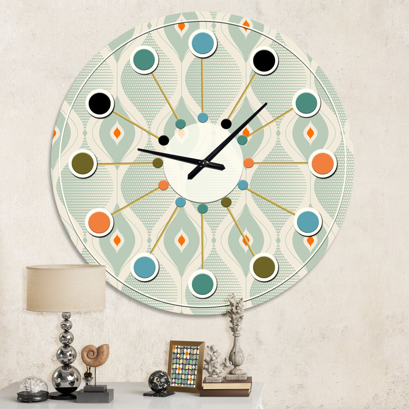 Horloge murale rétro Mid-Century, Moyenne