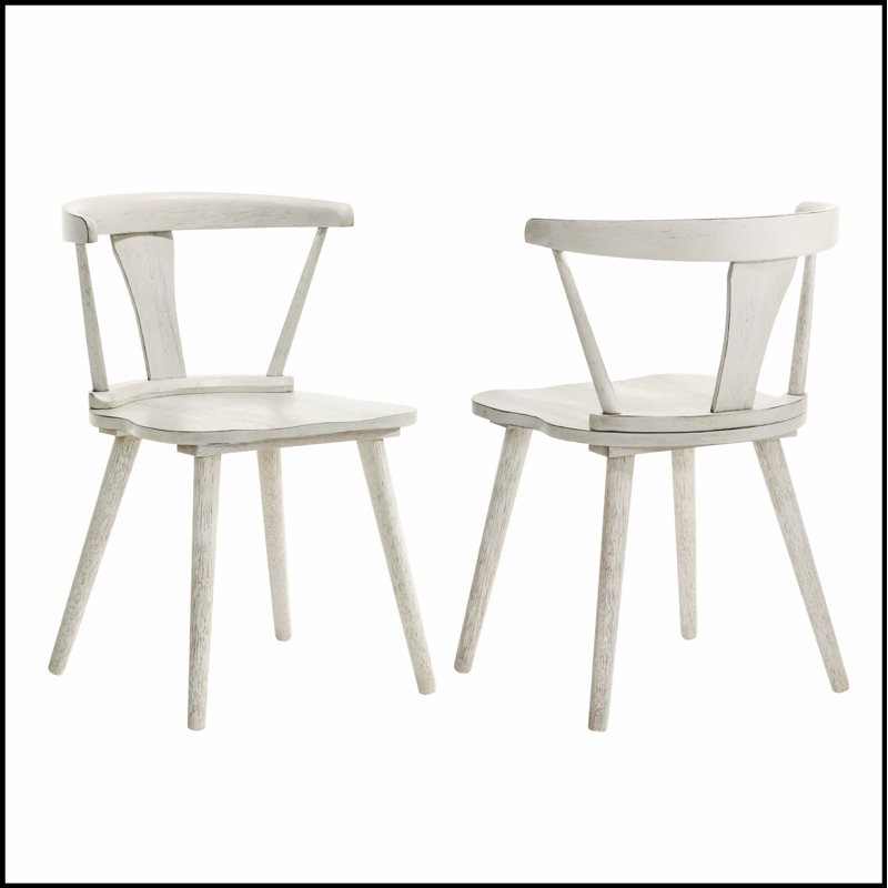 Ensemble de chaises de salle à manger rustiques 2 pièces, structure en bois massif, design moderne de ferme, assemblage facile, durable et confortable