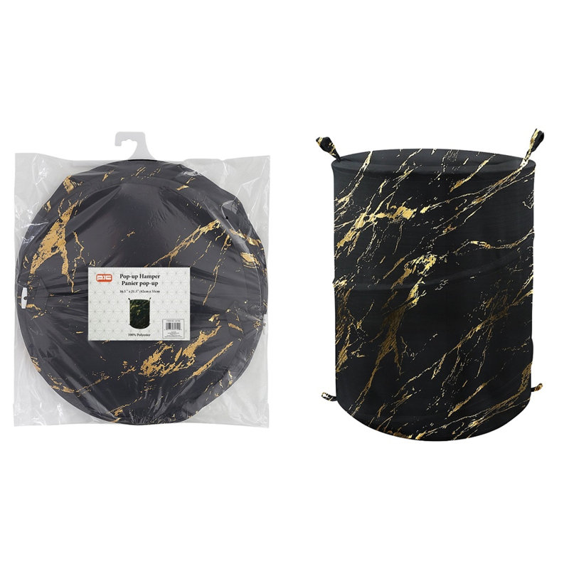Panier pliable (42 x 55 cm) - Marbre argenté, Noir