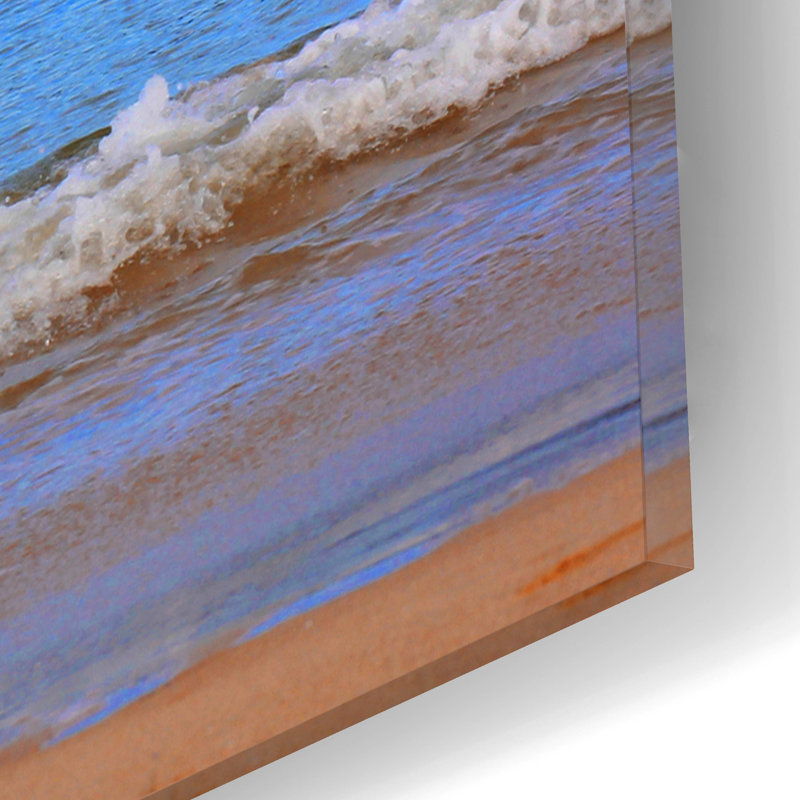 «Beach Sunset» par Mark Ashkenazi, art en verre acrylique, H 12 po x l 16 po x P 0,13 po