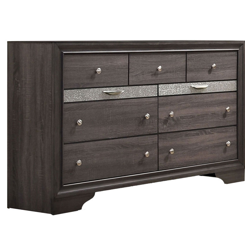Commode double 7 tiroirs Ilene, Brun