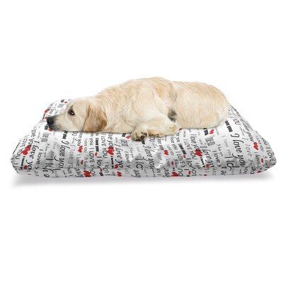 Ambesonne Romantic Pet Bed, I Love You Words Hearts Romance Couple Valentine Plain Backdrop, Chew Resistant Pad For Dogs And Cats Cushion With Removab -  East Urban Home, 569D3D17FBA649DE9A1EE8D9A91E1FDA