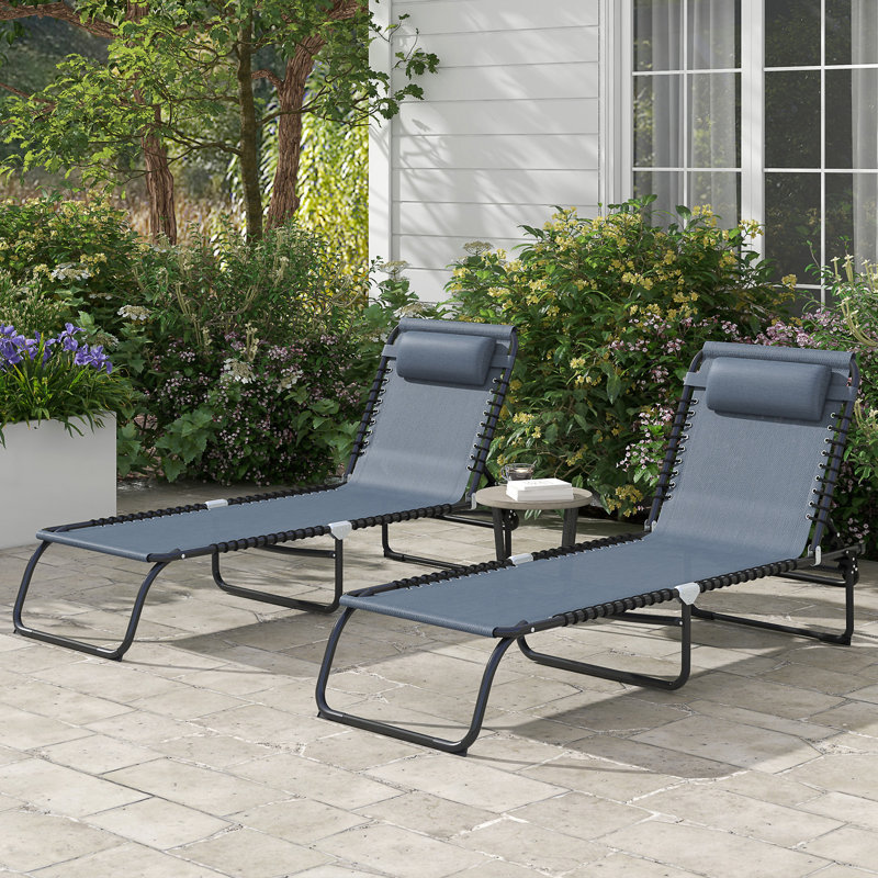 Méridienne pliante Outsunny, Gris foncé