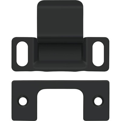 Deltana SP2751U19 Strike Plate, Dust Cup, Adjustable, 2-3/4" x 1-1/4" in Paint Black