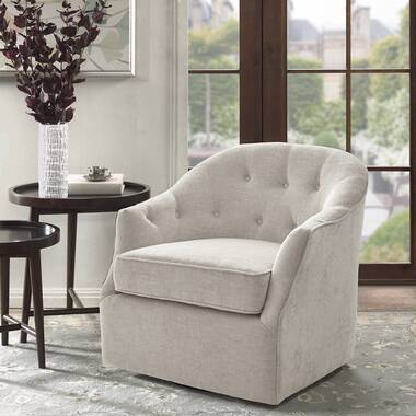 Keilani 36.5 Wide Swivel Barrel Chair Kelly Clarkson Home Body Fabric: Mineral Blue Floral Performance