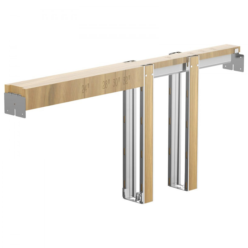 Ensemble de cadre pour porte à gousset Ensemble de porte à gousset pour 24 à 30 po de largeur et 80 po à fermeture en douceur