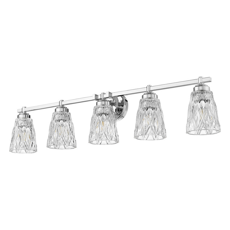Meuble-lavabo chromé 5 lumières Andree, Chrome chrome, H 9 po x l 40 po x P 6,25 po, 5 lumières