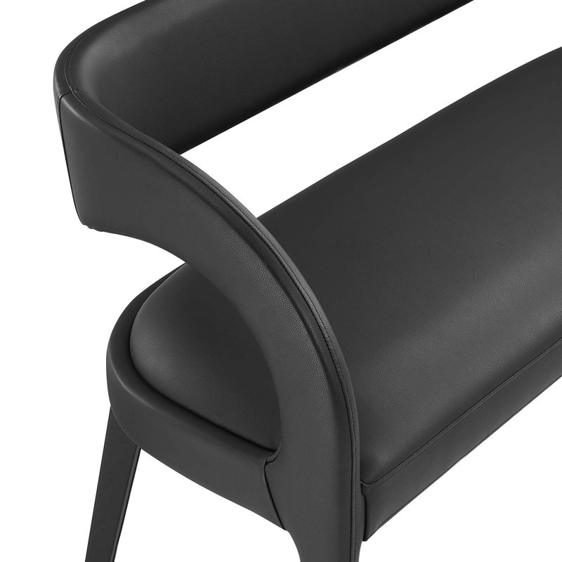 Modway Pinnacle Vegan Leather Accent Bench, Black