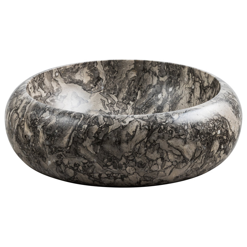 Williston Forge Argus 520mm L x 520mm W Black Stone Circular Sink