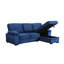 Canapé-lit réversible 97,5 po en velours bleu avec apparence modulaire remarquable