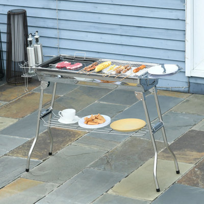 Outsunny Charcoal Grill, Stainless Steel Portable Folding BBQ -  KIKLOG, ZBarbecue013