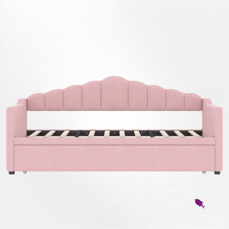 Lit de jour rembourré avec couchette, Rose