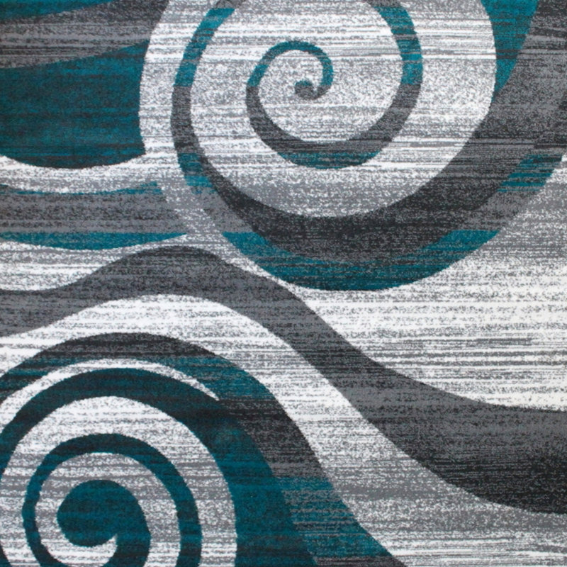 Tapis à motif de tourbillon moderne Aliodja, Rectangle 8 pi x 10 pi
