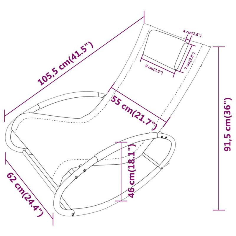 105.5 cm Long Single Chaise