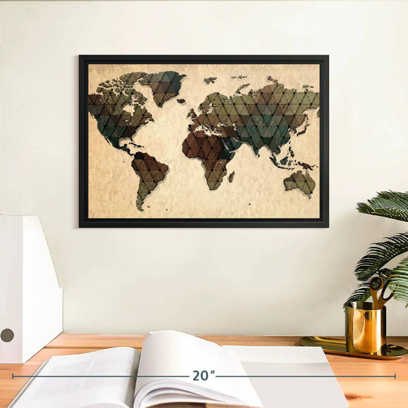 Carte du monde unique Aliaz, H 9 po x l 13 po