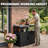 Feasto 31.5" Steel Potting Bench with Stainless Steel Top, Weather-Resistant Gardening Table with Storage Cabinet and Adjustable Feet-123766500
