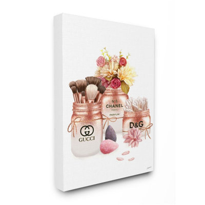 Fashion Cosmetic Jars And Floral Bouquet by Ziwei Li - Print