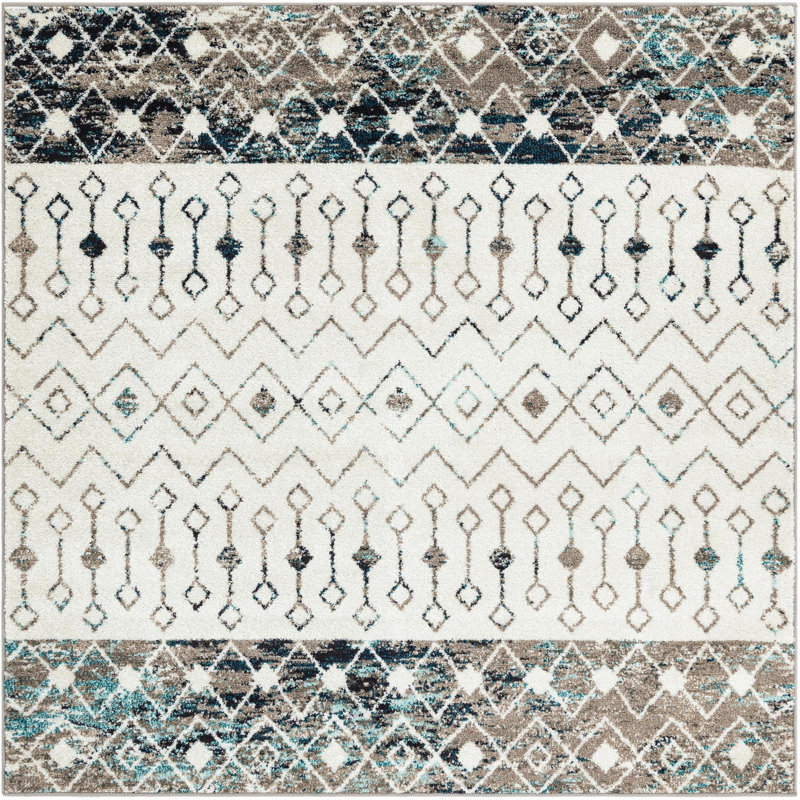 Abstract Indoor Rug, Square 6'