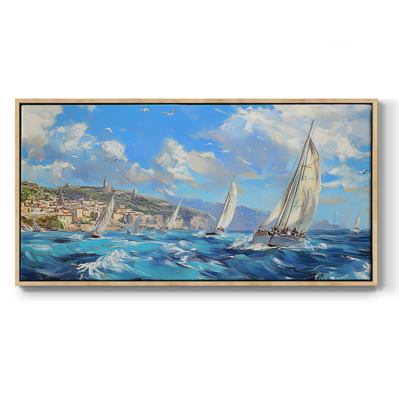 Série paysage - CLIX - Toile tendue avec châssis encadré - Prêt à être accroché, H 25 po x l 49 po, Naturel