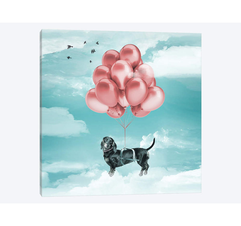 « saucisson dog balloons », reproduction sur toile, H 48 po x l 48 po x P 1,5 po, Toile tendue, Pas de tapis