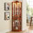 Glass Cabinet Lighted Corner Cabinet Corner Display Curio Cabinet, Glass Display with Light-1582068940