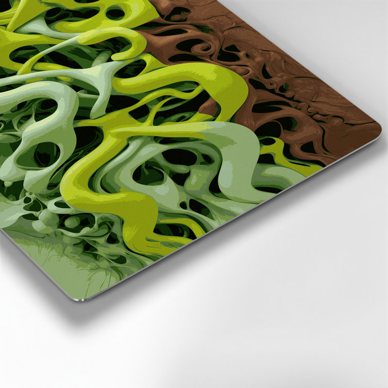 «Biomorphic Abstraction 55», art mural en métal vert, H 12 po x l 18 po
