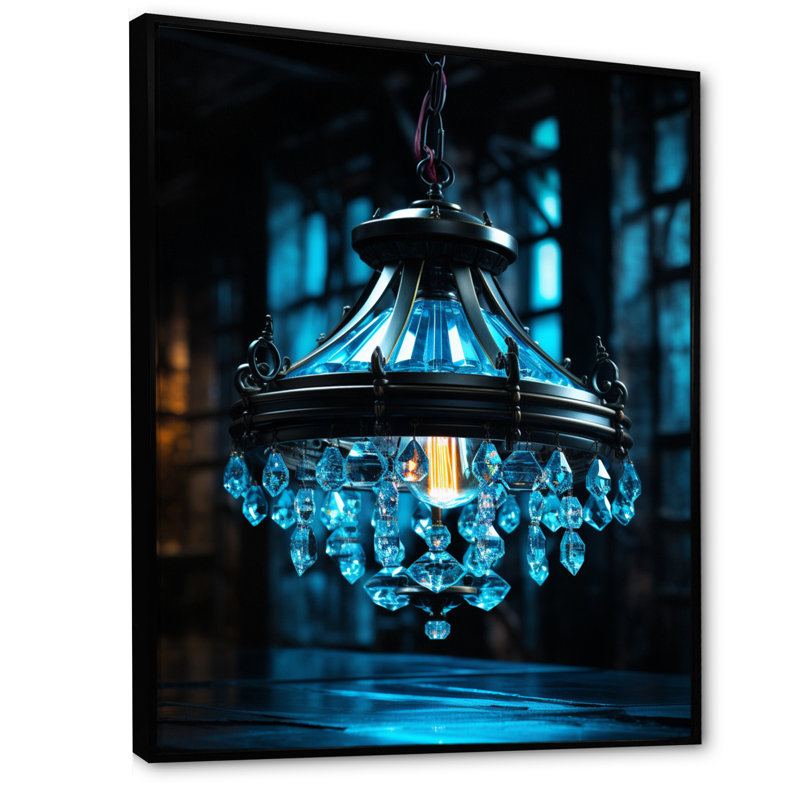 Chandelier Modern Sophistication - Glam Canvas Art Print, H 20 po x l 12 po x P 1 po, Cadre flottant noir
