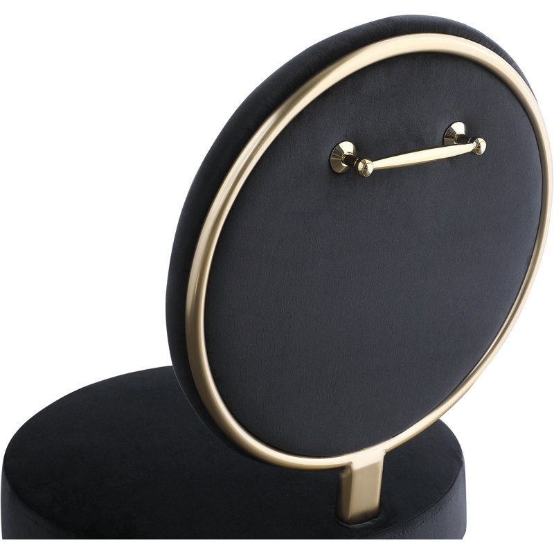 Brandy 17.8'' H Velvet Upholstered Side Chair, Black Velvet