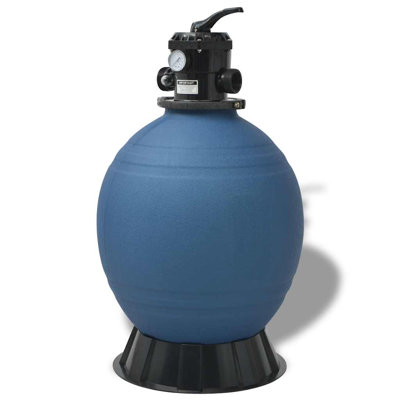 vidaXL Pool Sand Filter Blue PE Spa Outdoor Swimming Cylindrical Contemporary