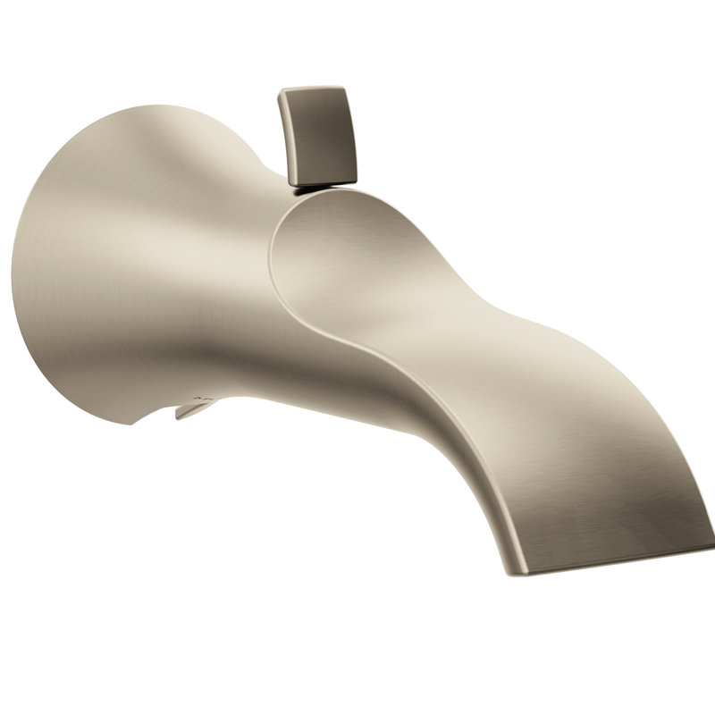 Doux Handle Wall Mounted Tub Diverter Type Spout Trim, Brushed Nickel