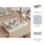 Plateau d'appoint en sélénite naturel avec poignées en quincaillerie élégante - plateau de table basse décoratif pour repose-pieds de luxe ou décoration intérieure - 14 po, or