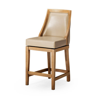 Maven Lane Vienna Swivel Stool with Faux Leather Upholstery
