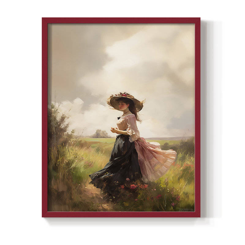 «WOMEN Series DCCXCVII», reproduction encadrée - bois massif, H 30 po x l 24 po, Rouge