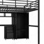 Lit mezzanine en métal avec garde-robe