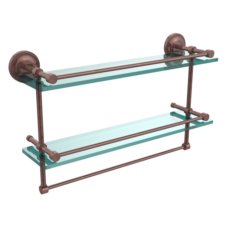 Adria 2 Piece Tiered Shelf with Towel Bar, Antique Copper