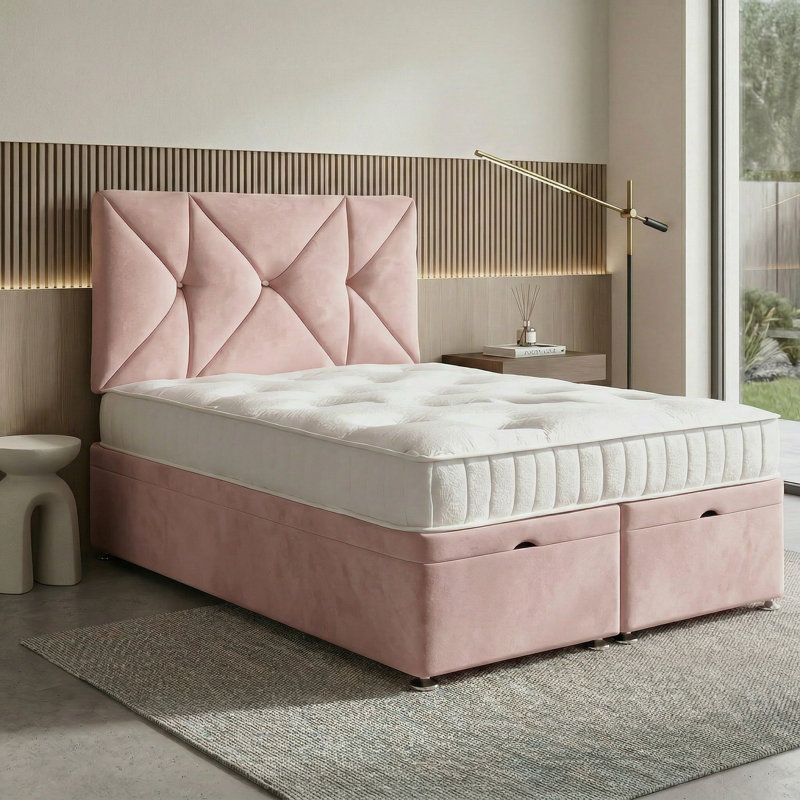 Eclipse Ottoman Storage Bed, King, Pink
